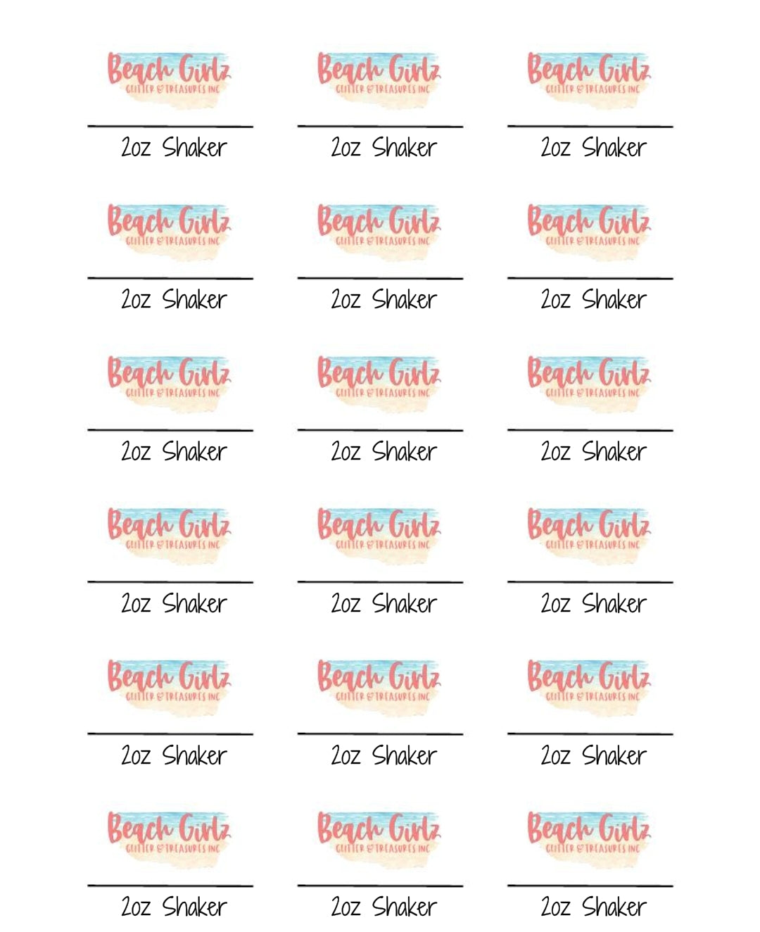 New 2oz Shaker Label