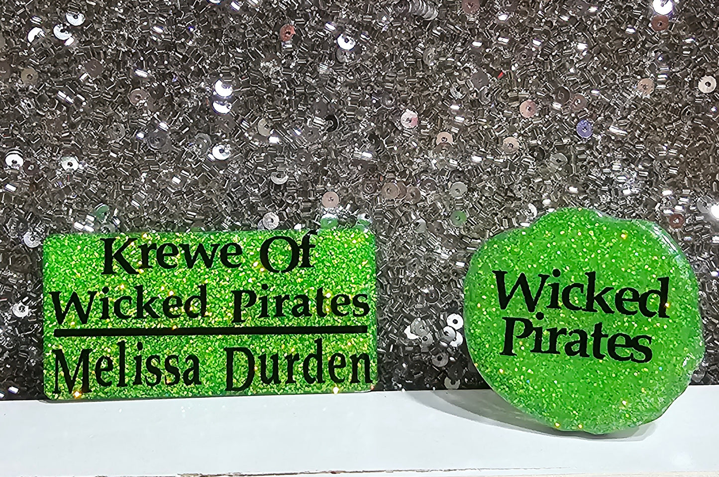 Krewe Name Bagde- If you plan to pickup your item, use NWFLKREWE for the discount code at checkout.