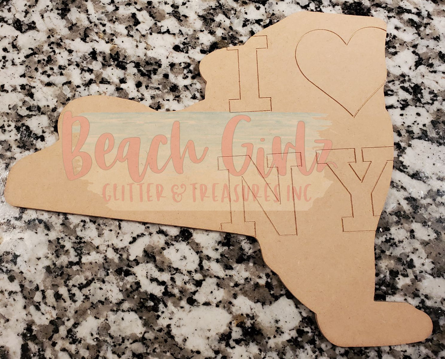 12" New York State wooden cutout