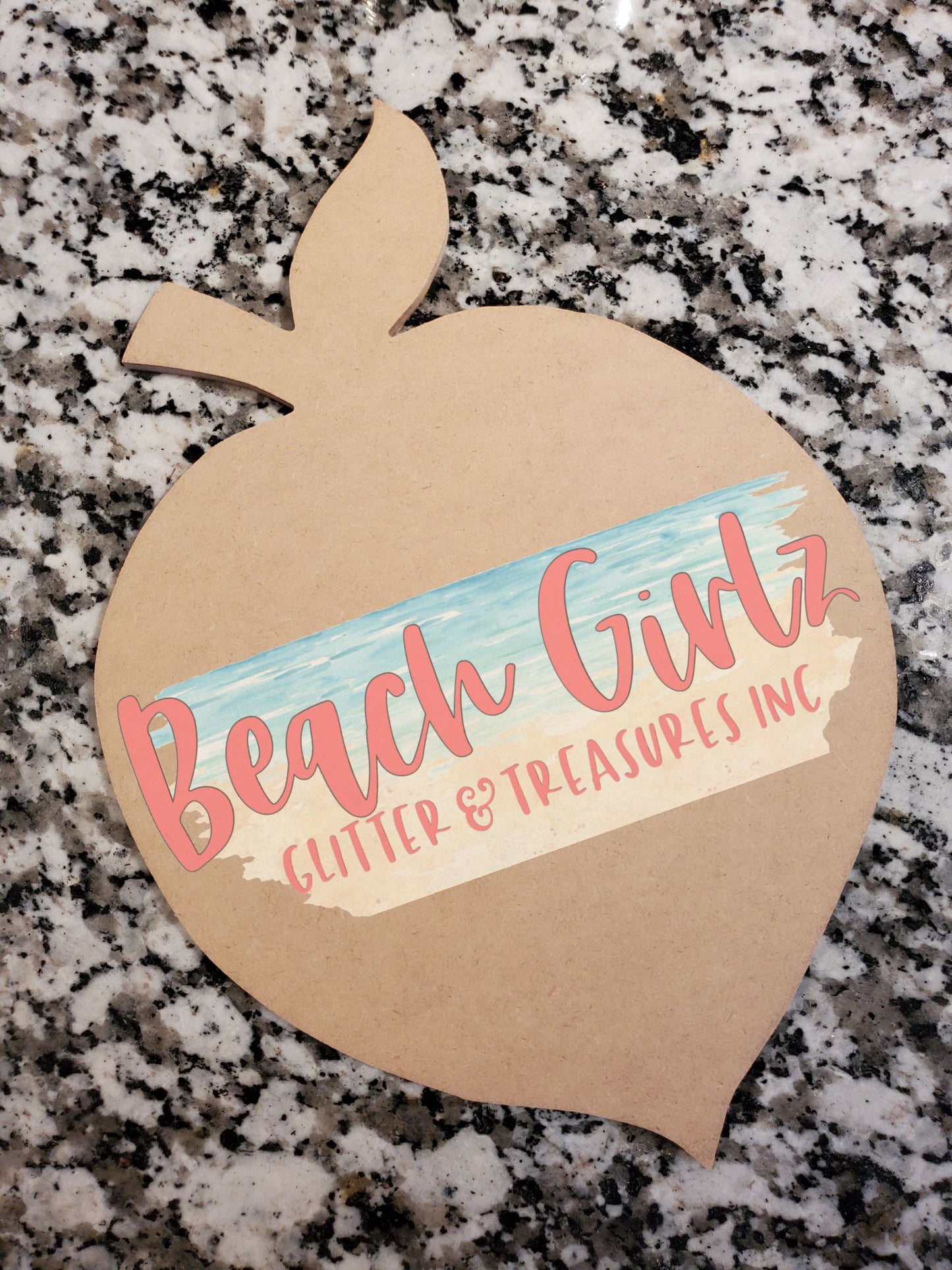 Peach-12" wooden cutout