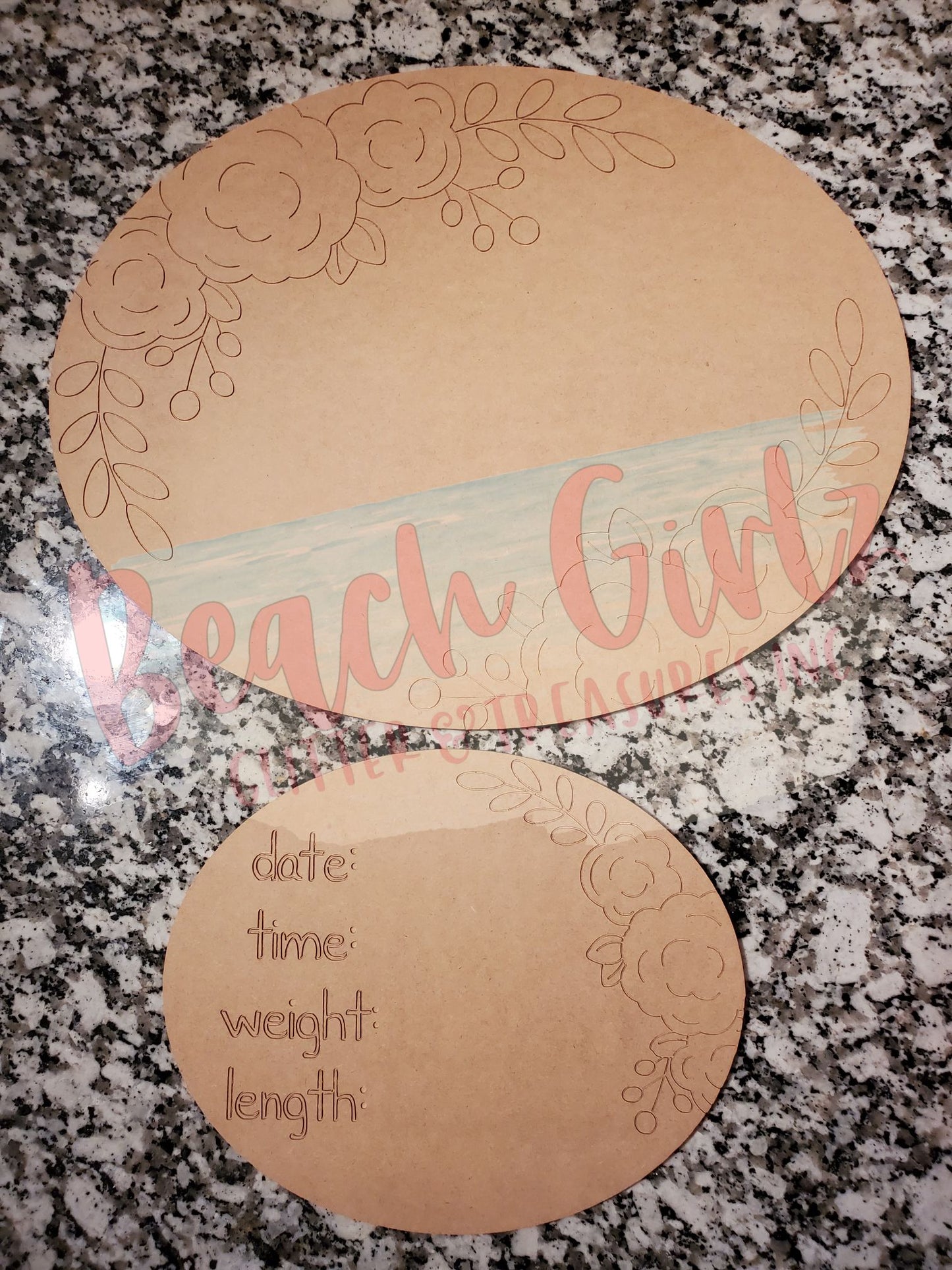 Oval Birth Announcement Set
