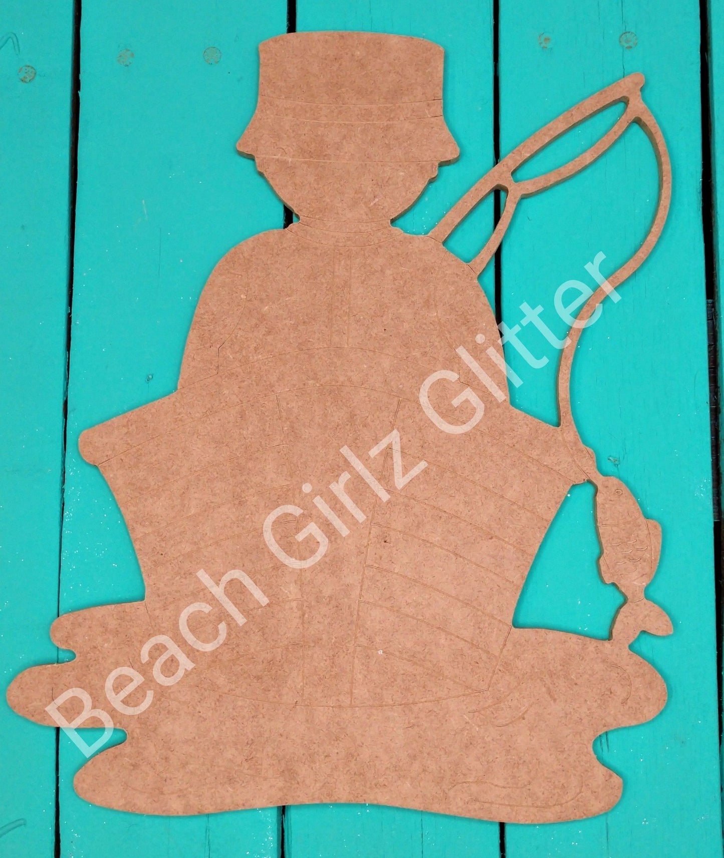 12" etched fisherman