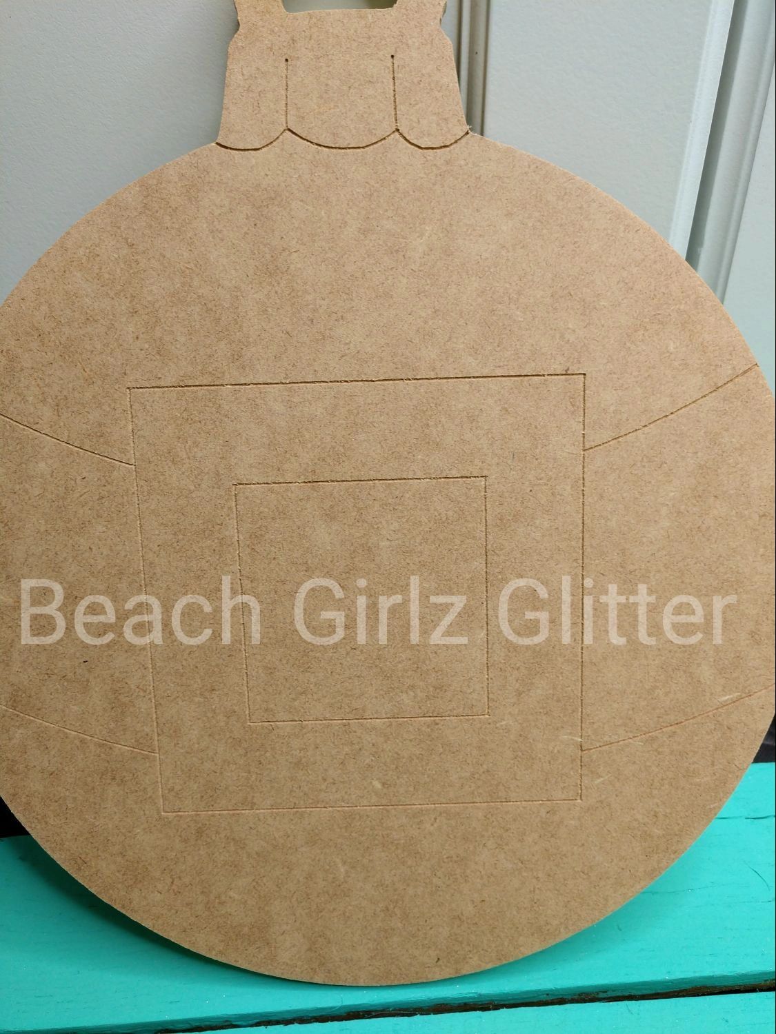 12" Santa Belt etched ornament