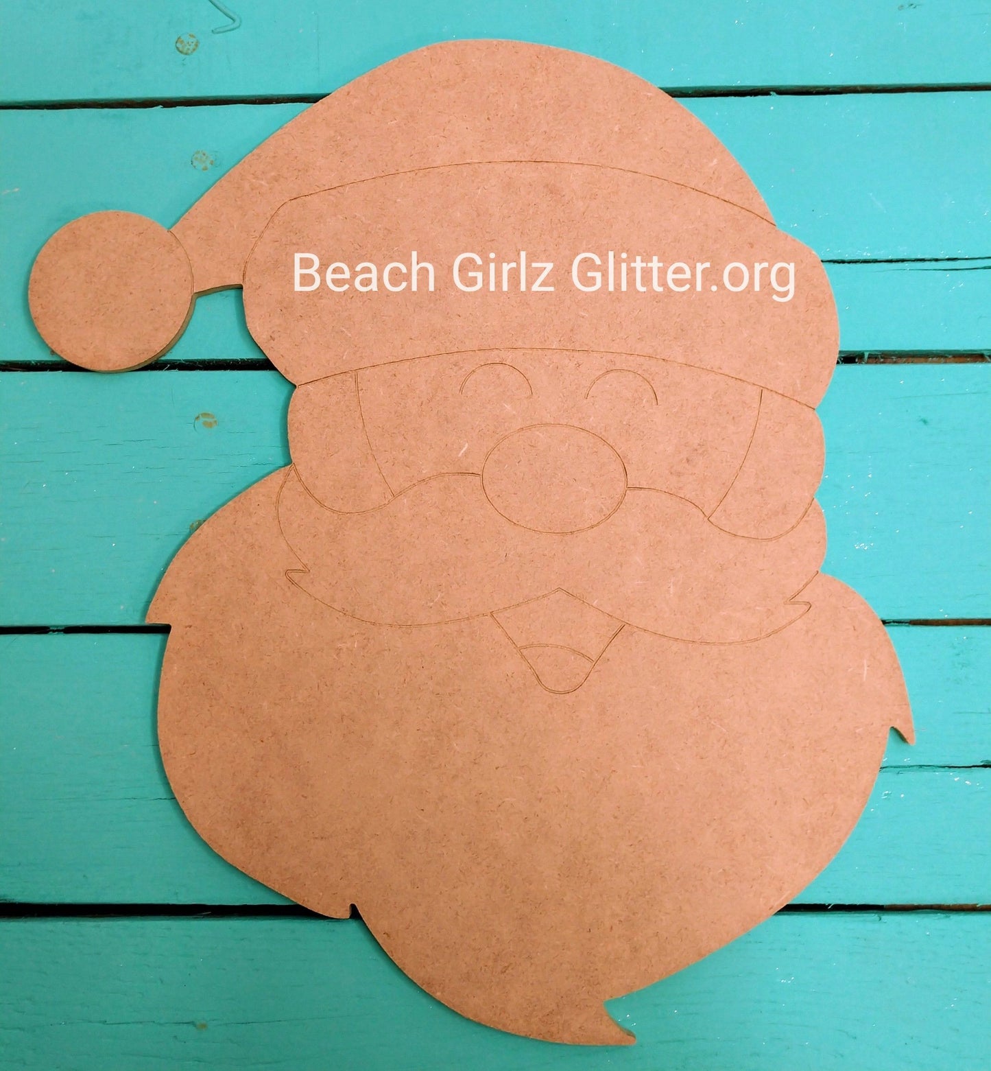 12" etched Santa Head