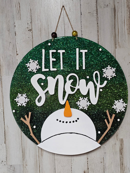 Let It Snow 16" door hanger