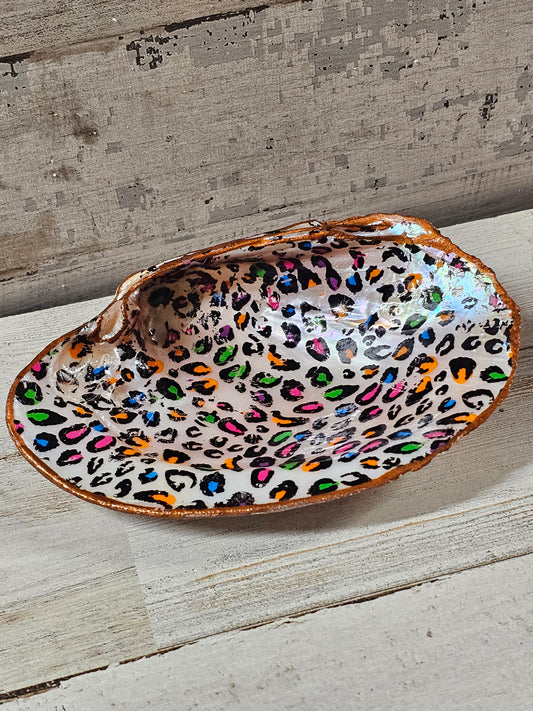 Neon leopard trinket shell