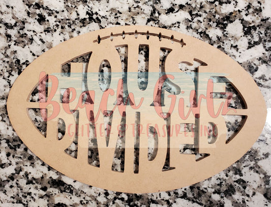 House Divided Football-12" wooden cutout